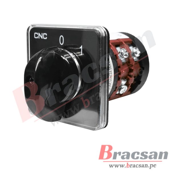 SELECTOR DE 1 PASO (0-1) 16A 3 POLOS 48X48MM EP-16A CNC