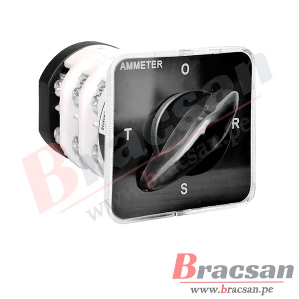 SELECTOR AMPERIMETRO (O-R-S-T) 20A 3 POLOS 48X48MM EP-20A CNC