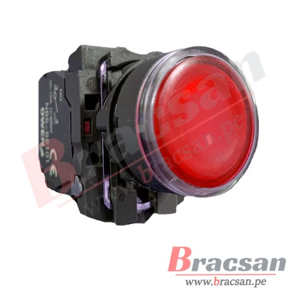 PULSADOR LUMINOSO 24V DC/AC 22MM ROJO, VERDE, AMARILLO OWEN NB5-BE101 - Imagen 2
