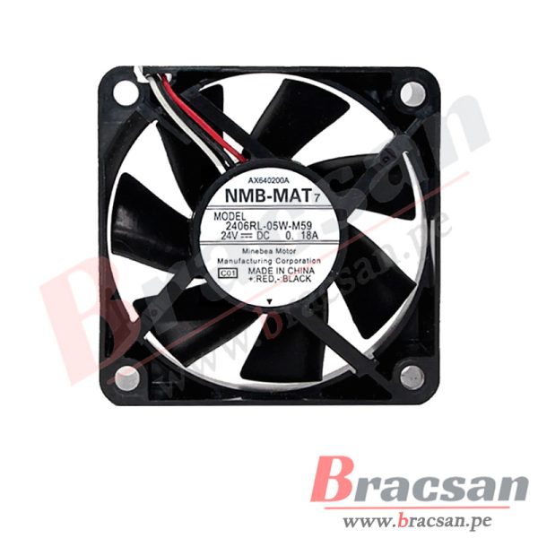 VENTILADOR 24VDC 0.18A 3 CABLES 60X60X15MM NMB-MAT 2406RL-05W-M59