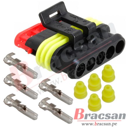 CONECTOR AUTOMOTRIZ AMP SUPERSEAL 1.5 5 PINES HEMBRA TE CONNECTIVITY ...