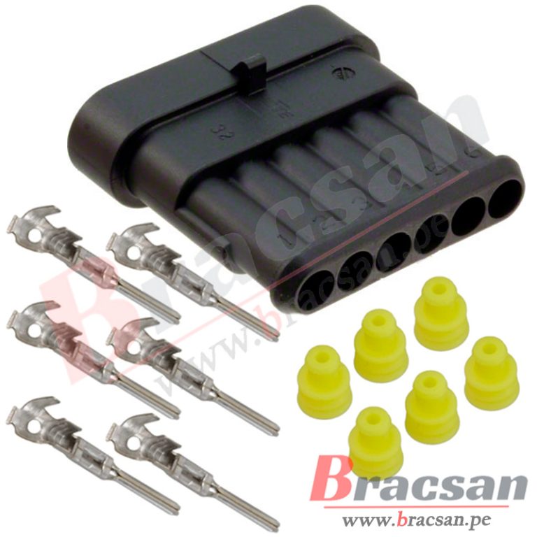 CONECTOR AUTOMOTRIZ AMP SUPERSEAL 1.5 6 PINES MACHO TE CONNECTIVITY ...