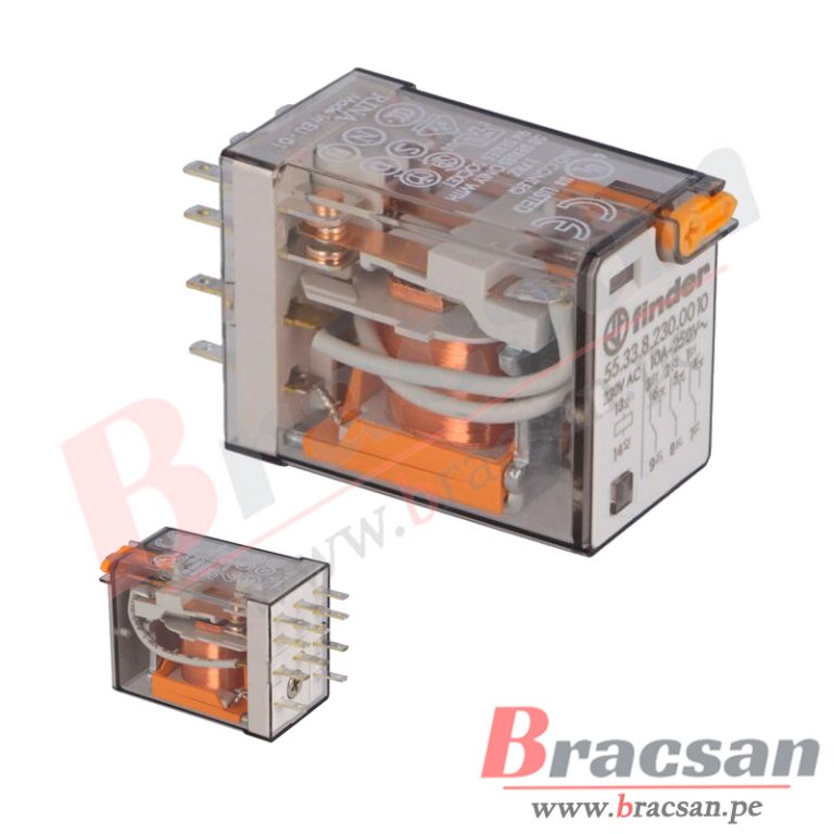 RELAY DE 230VAC 10A 250VAC 3PDT 11 PINES FINDER 55.33.8.230.0010 | Bracsan