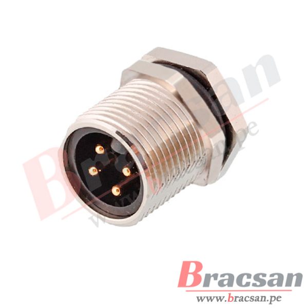 CONECTOR 7/8 DE 4 PINES MACHO CHASIS ROSCADO EXTERNO CAZN 7/8-P4-GWF7/8