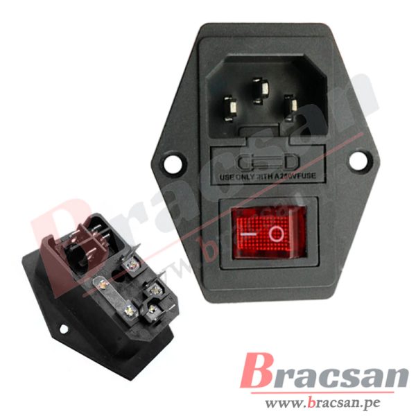 POWER JACK TOMACORRIENTE C14 INTERRUPTOR AC 10A 250VAC AC-01A