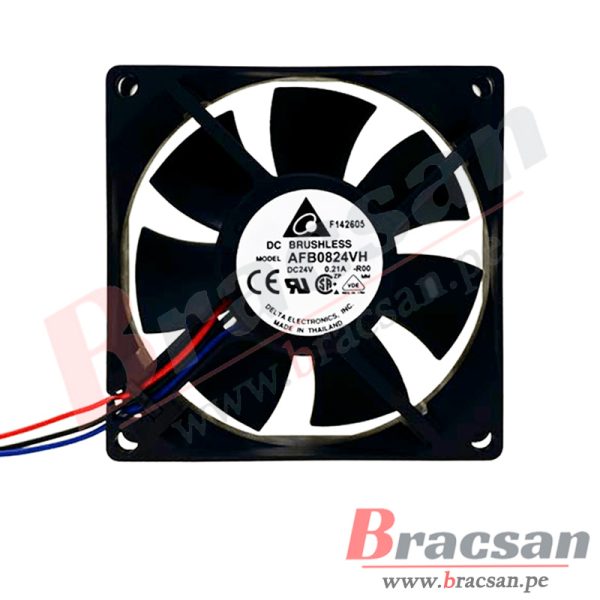 VENTILADOR 24VDC 0.21A 3 CABLES 80X80X25MM DELTA AFB0824VH