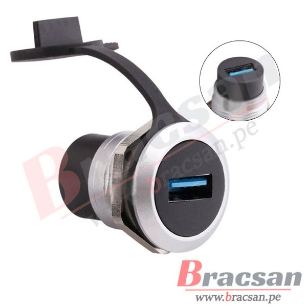 CONECTOR USB 3.0 HEMBRA PLATEADO 22MM PARA PANEL IP65 C-USB3.0-S