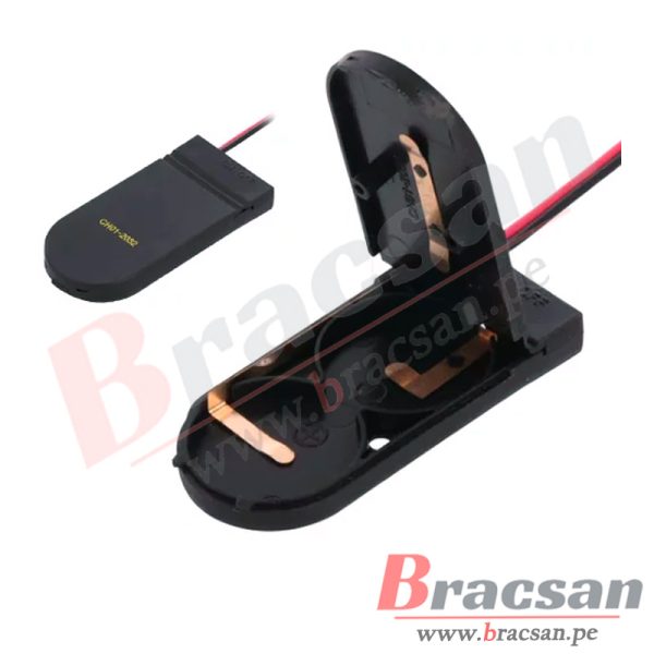 PORTA BATERIA CR2032 DE 2 PILAS CON TAPA E INTERRUPTOR COMF CH01-2032AS
