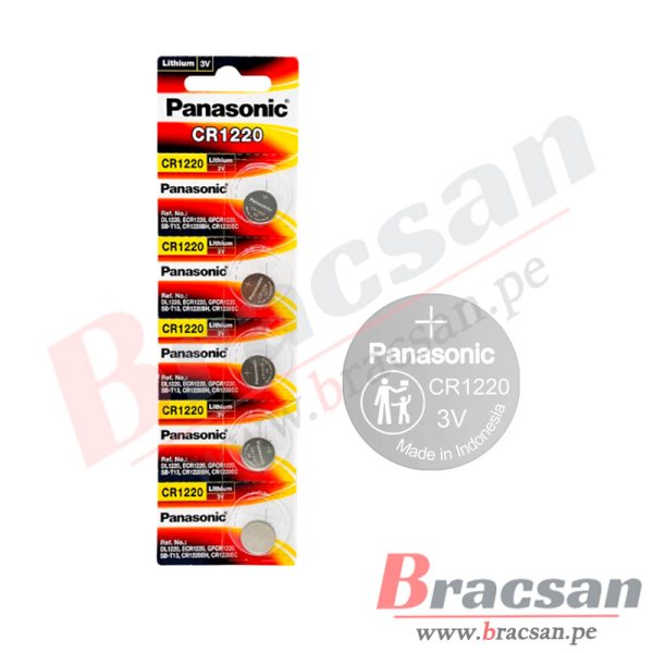 PILA DE LITIO TIPO BOTON 3V PANASONIC CR1220