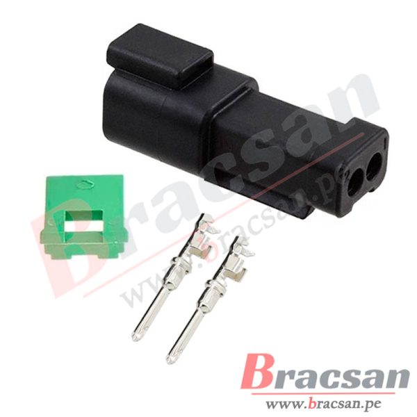 CONECTOR AUTOMOTRIZ MACHO DEUTSCH 2 PINES 20-14AWG DT04-2P-E005