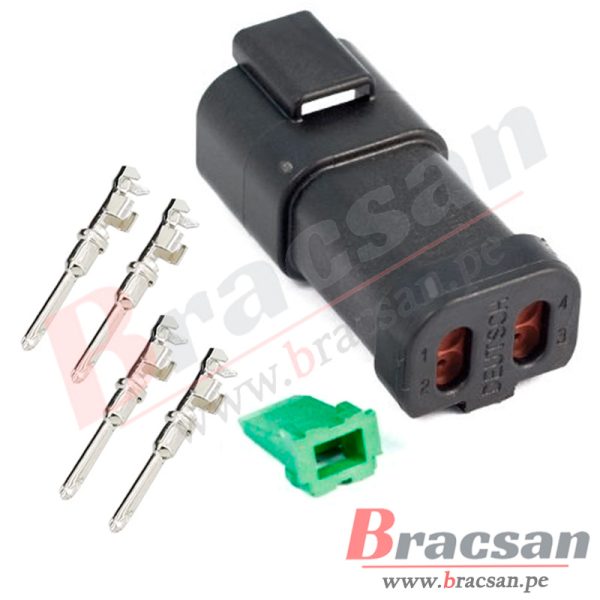 CONECTOR AUTOMOTRIZ MACHO DEUTSCH 4 PINES 20-14AWG DT04-4P-E005