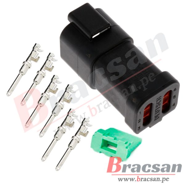 CONECTOR AUTOMOTRIZ MACHO DEUTSCH 6 PINES 20-14AWG DT04-6P-E005