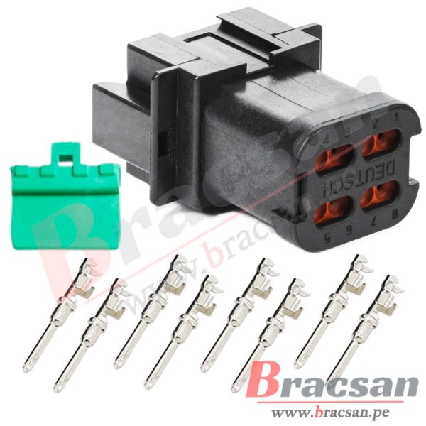 CONECTOR AUTOMOTRIZ MACHO DEUTSCH 8 PINES 20-14AWG DT04-8P-E005