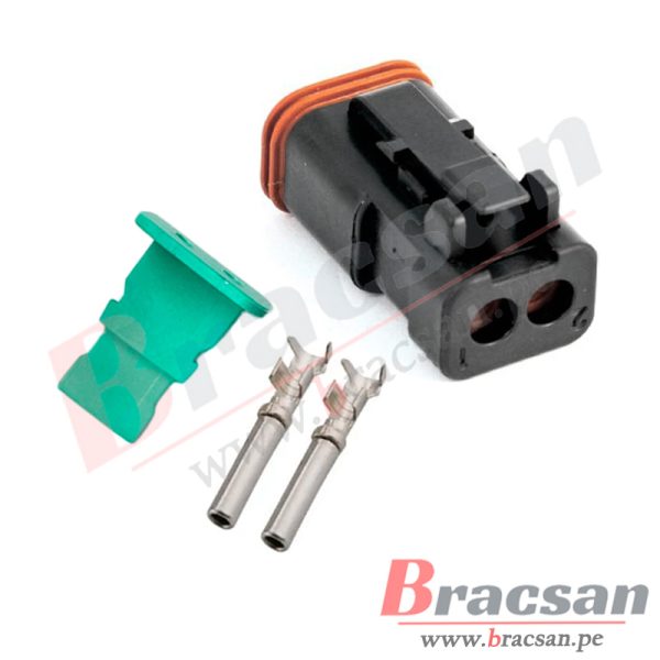 CONECTOR AUTOMOTRIZ HEMBRA DEUTSCH 2 PINES 20-14AWG DT06-2S-E005
