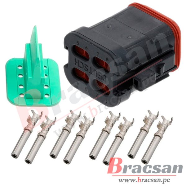 CONECTOR AUTOMOTRIZ HEMBRA DEUTSCH 8 PINES 20-14AWG DT06-8S-E005