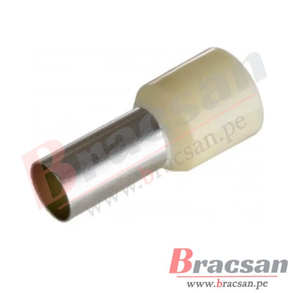 TERMINAL TIPO TUBULAR SOBRE MOLDEADO MARFIL 8AWG 10MM 100PCS CNHOWDER E10-12