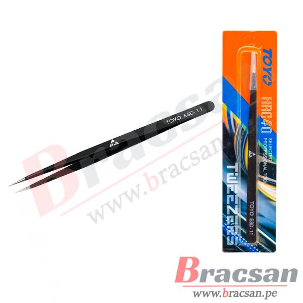 PINZA ANTIESTATICA ANTIMAGNETICA PUNTA RECTA LARGA TOYO ESD-11