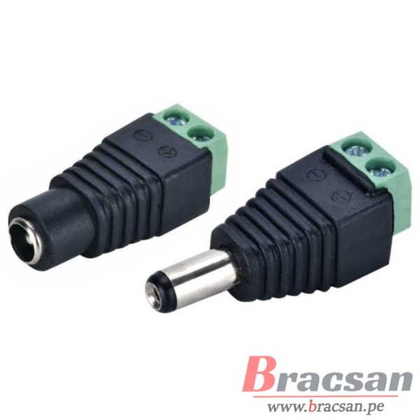 CONECTOR DC JACK + PLUG 2.1mm x 5.5mm PARA CAMARAS CCTV GP-300(PJ)V