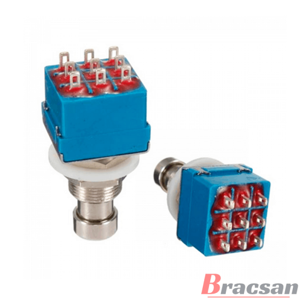 INTERRUPTOR TIPO PULSADOR DE 9 PINES METALICO