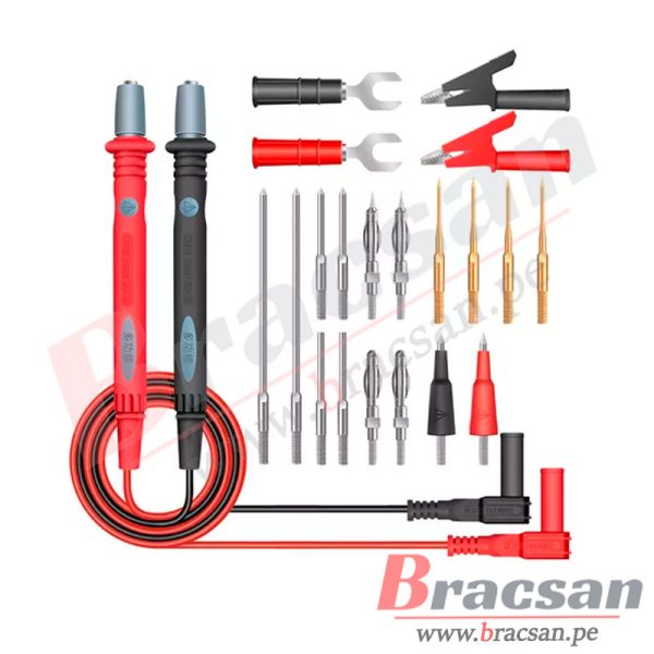 KIT DE PUNTAS DE PRUEBA PARA MULTIMETRO DE 20AMP CAT.III CE CON ACCESORIOS PELLTRON