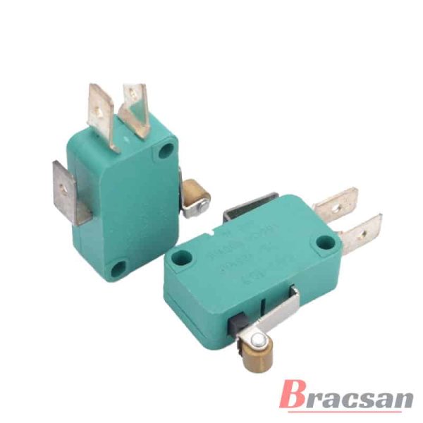 FINAL DE CARRERA MICROSWITCH 16A 250V CON PALANCA DE 13MM CON RUEDA 28X15X10MM KW8-OZ-G