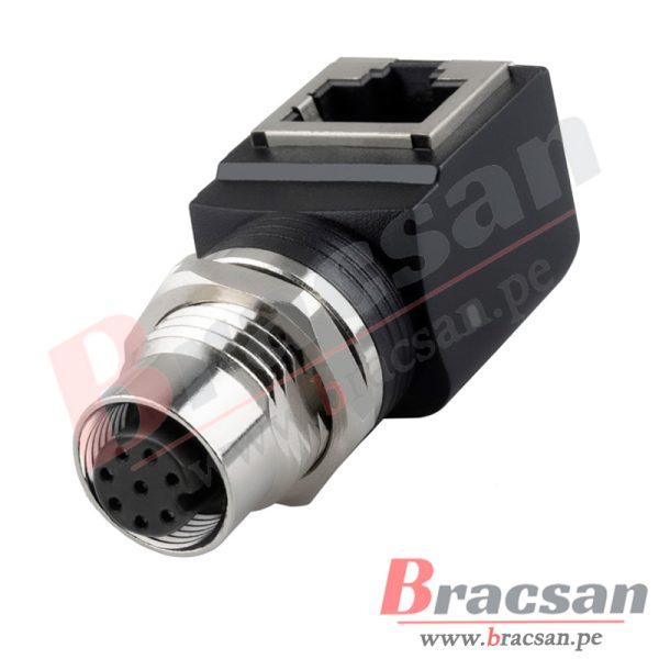 CONVERSOR, ADAPTADOR M12 DE 8 PINES HEMBRA TIPO A A PUERTO RJ45 BS CONNECTOR M12-8AH-RJ45