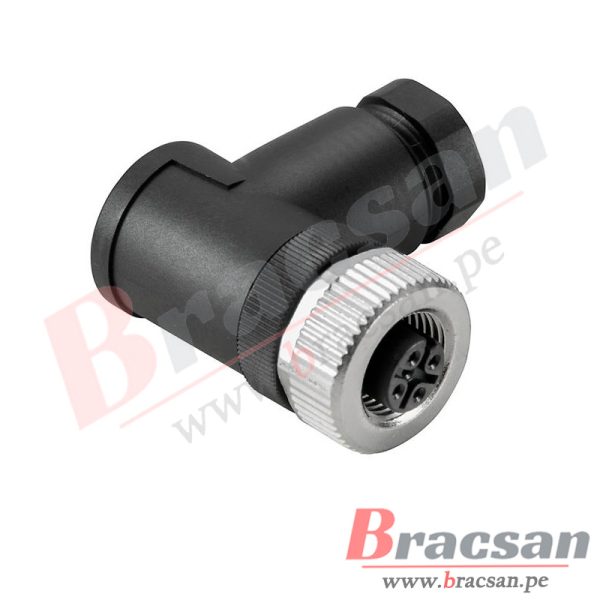 CONECTOR M12 ANGULO, ACOTADO DE 5 PINES HEMBRA TIPO A PG7 PARA SENSOR BS CONNECTOR M12-5HA