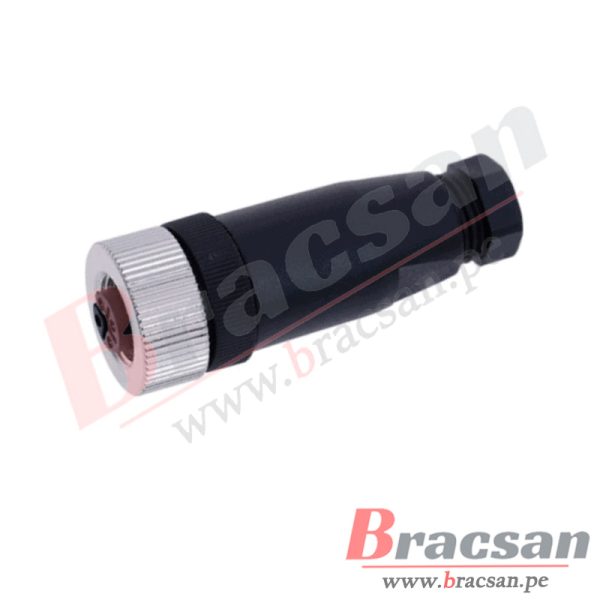 CONECTOR M12 RECTO DE 3 PINES HEMBRA TIPO A PG7 PARA SENSOR BS CONNECTOR