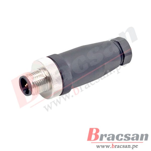 CONECTOR M12 RECTO DE 3 PINES MACHO TIPO A PG7 PARA SENSOR BS CONNECTOR