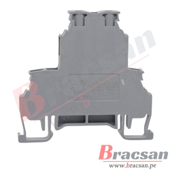 BORNERA DOBLE NIVEL PARA RIEL DIN GRIS MRK-C 4MM ONKA