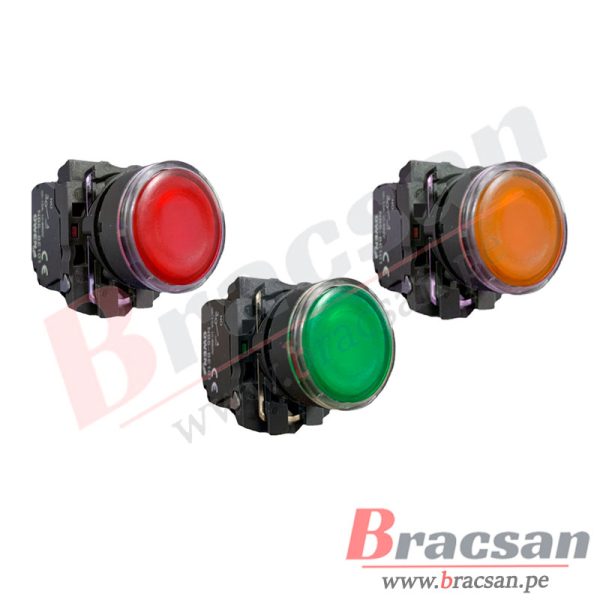 PULSADOR LUMINOSO 24V DC/AC 22MM ROJO, VERDE, AMARILLO OWEN NB5-BE101