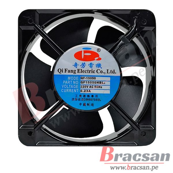 VENTILADOR 220VAC 0.23A 2 CABLES 150X150X50MM CON RODAJE QIFANG QF15050HBL
