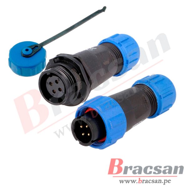 CONECTOR IMPERMEABLE HERMETICO AEREO 13MM IP68 4 PINES WEIPU SP1310/P4A