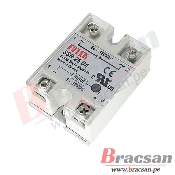 RELAY ESTADO SOLIDO MONOFASICO DC-AC 25A FOTEK SSR-25DA
