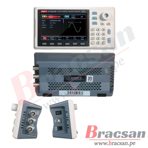 GENERADOR FUNCIONAL ARBITRAL 30MHZ 2 CANALES UNI-T UTG932E - Imagen 2