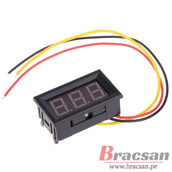 VOLTIMETRO DC 0V-100V DISPLAY ROJO V27D