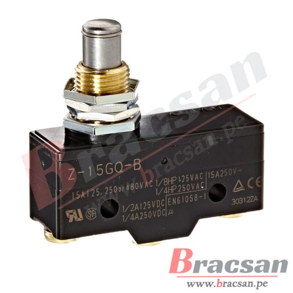 FINAL DE CARRERA MICROSWITCH 15A 250VAC SPDT CON PISTON OMRON Z-15GQ-B