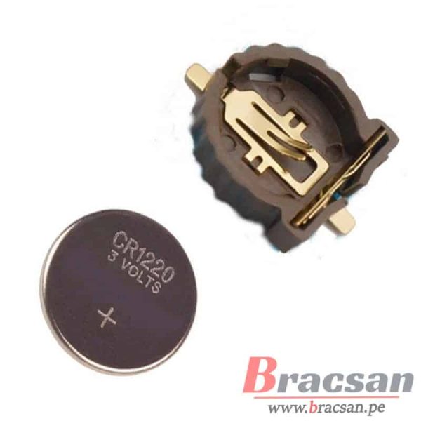 PORTAPILA ZOCALO PARA BATERIA CR1220 SMD ZOC-122
